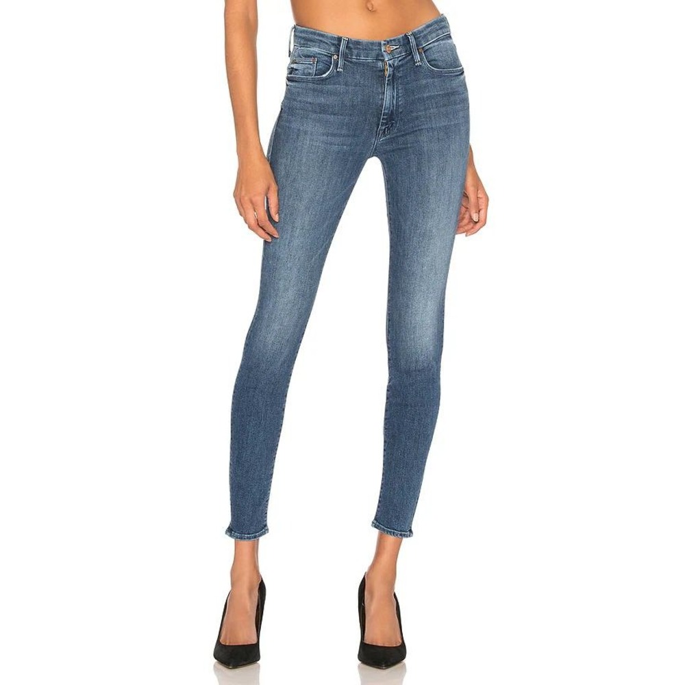 Mother The Looker Skinny Jeans High Rise Cotton Groovin Blue Womens Size 25